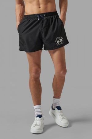 Swim Shorts La Martina ανδρικα Regular-fit μαυρα | KCE-4585