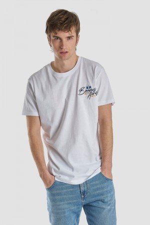 T Shirt La Martina ανδρικα Regular-fit βαμβακερα ασπρα | AMO-8306