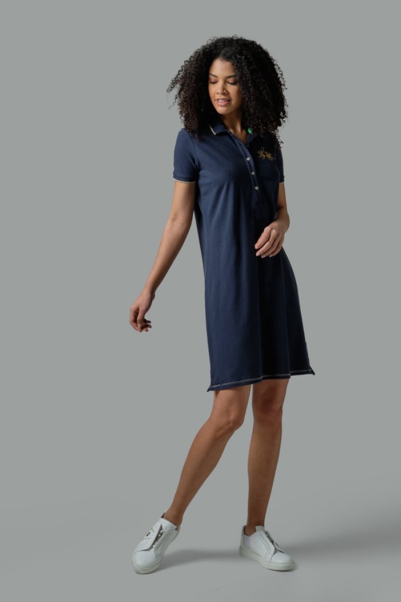 Polo Dress La Martina γυναικεια Regular-fit σκουρο μπλε | DUJ-0948