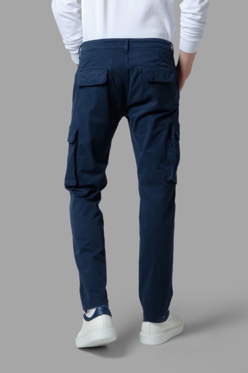 Παντελόνι Chino La Martina ανδρικα Regular-fit Stretch βαμβακερα σκουρο μπλε | MFB-7363