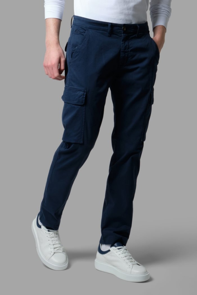 Παντελόνι Chino La Martina ανδρικα Regular-fit Stretch βαμβακερα σκουρο μπλε | MFB-7363