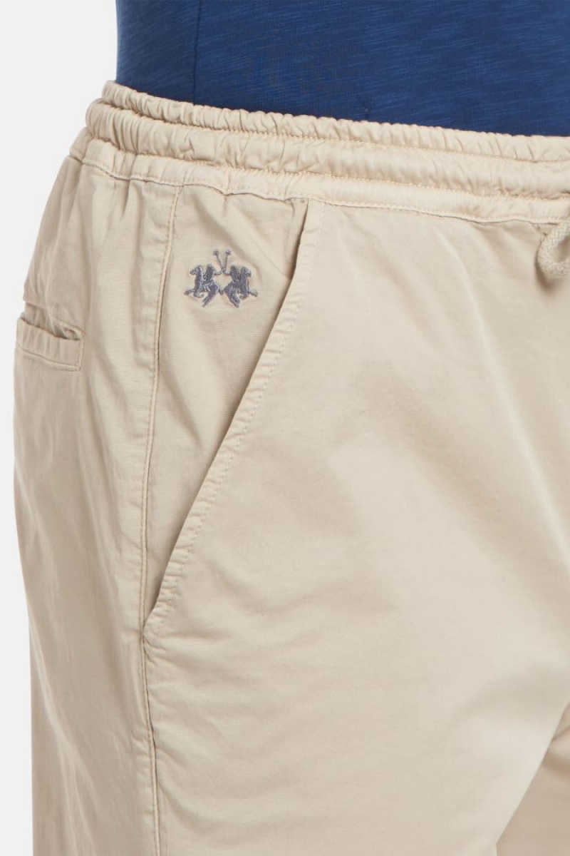 Παντελόνι Chino La Martina ανδρικα Regular-fit Stretch βαμβακερα Μπεζ | KBJ-5722