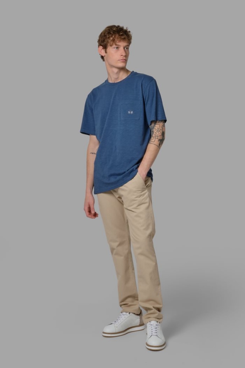 Παντελόνι Chino La Martina ανδρικα Slim-fit Linen-blend Μπεζ | TVE-5982