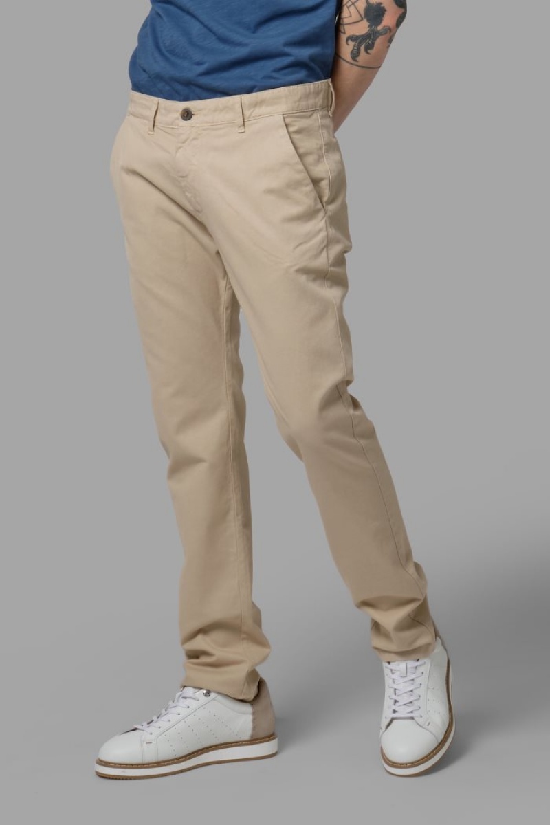 Παντελόνι Chino La Martina ανδρικα Slim-fit Linen-blend Μπεζ | TVE-5982