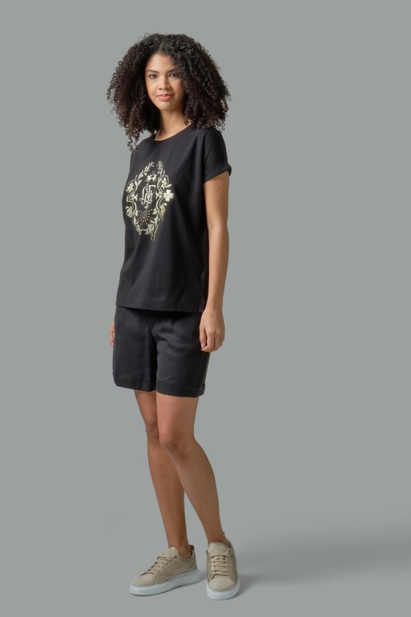 T Shirt La Martina γυναικεια Regular-fit 100% βαμβακερα μαυρα | BSL-0543