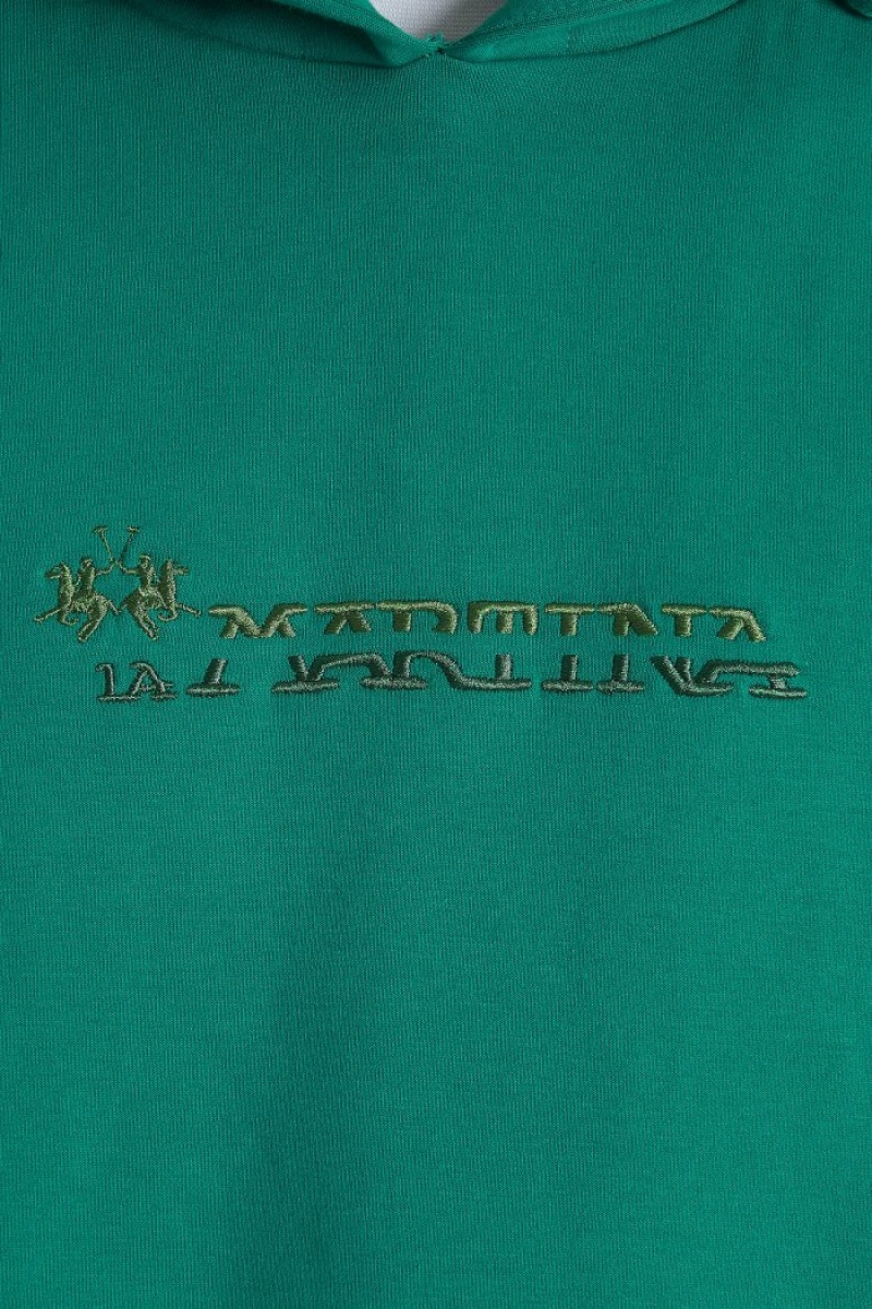 Φουτερ La Martina ανδρικα Regular-fit Brushed βαμβακερα πρασινο | FNE-1099