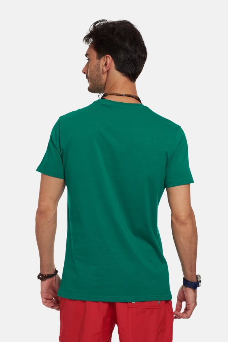 T Shirt La Martina ανδρικα Regular-fit βαμβακερα πρασινο | BJE-9580