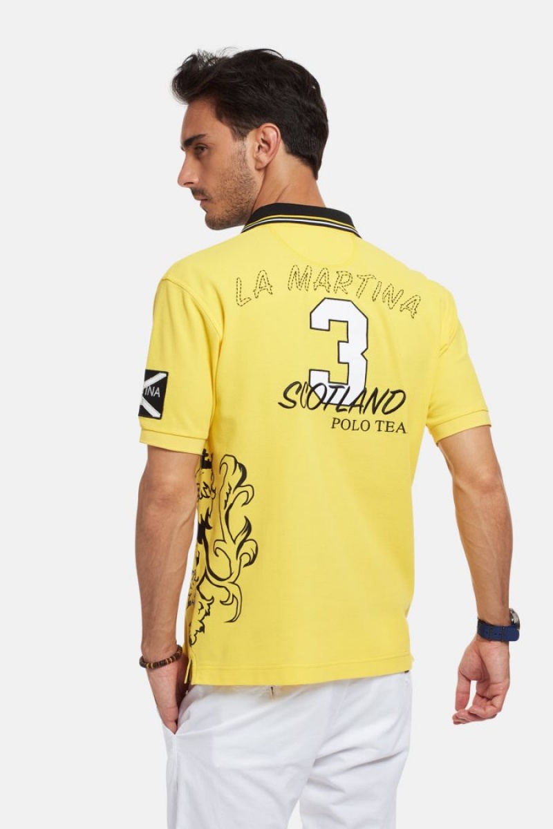 Μπλουζακια Πολο La Martina ανδρικα κοντο-sleeved Regular Fit κίτρινα | SZV-0207